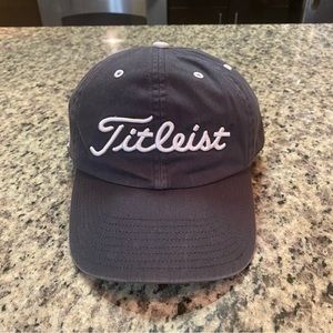NY Yankees/Titleist Spell Out Script Logo Blue Strap Back Adj Golf Cap/Hat